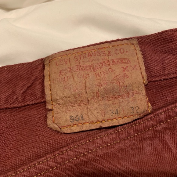 Vintage Maroon Levi’s Denim Cutoffs - Picture 4 of 4